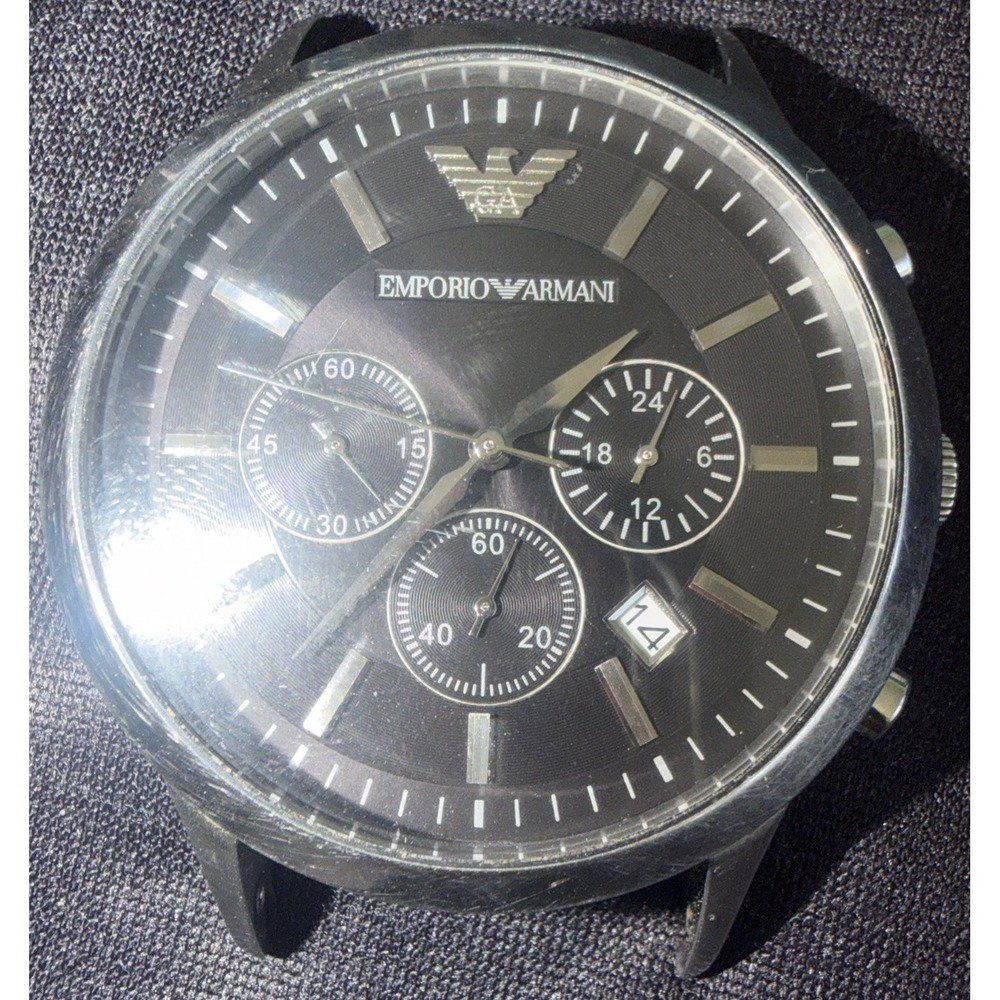 Emporio Armani Men's Wrist Watch AR2458 Silver Stainless‎ Steel Needs Band